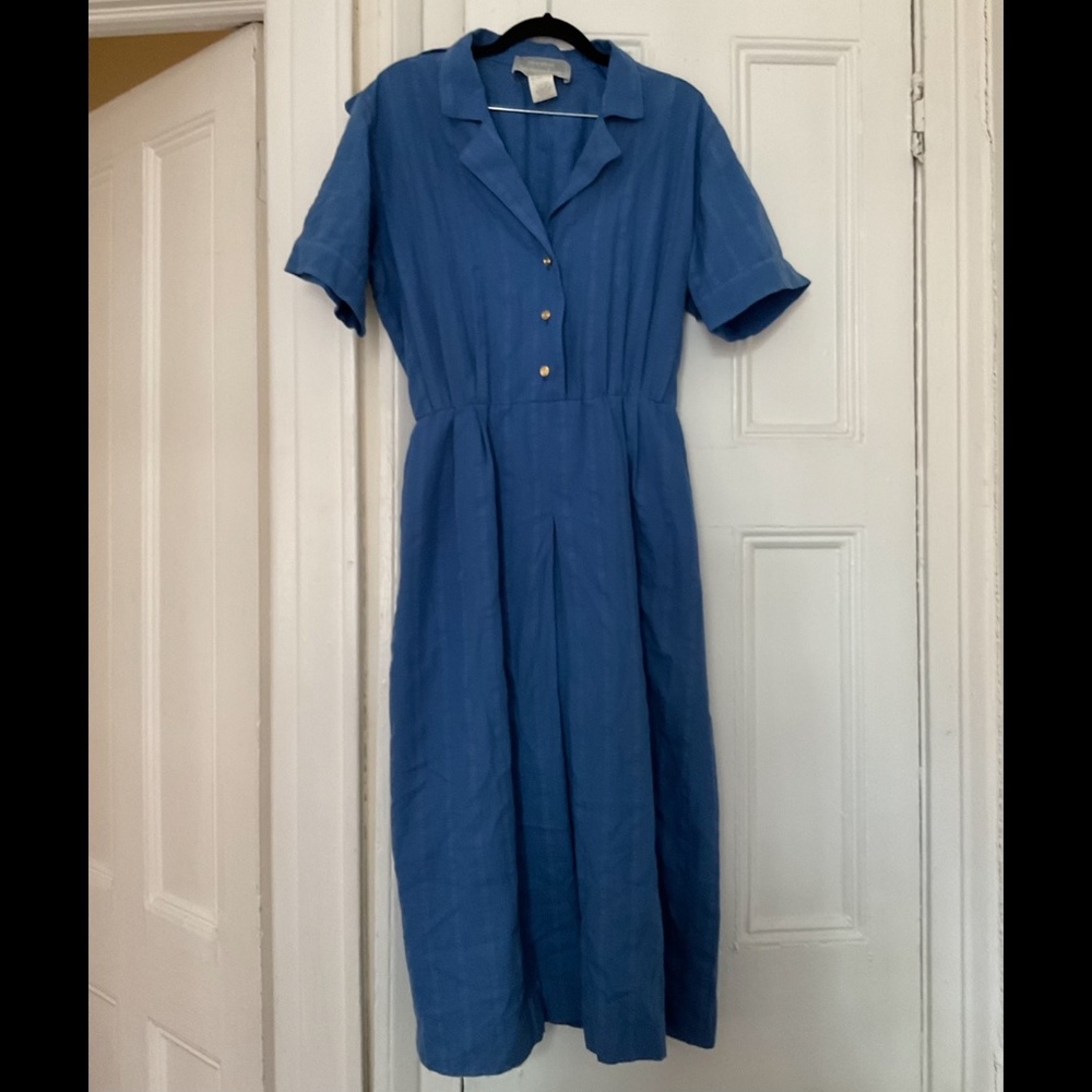 Vintage Bleu Marine Design blue midi dress